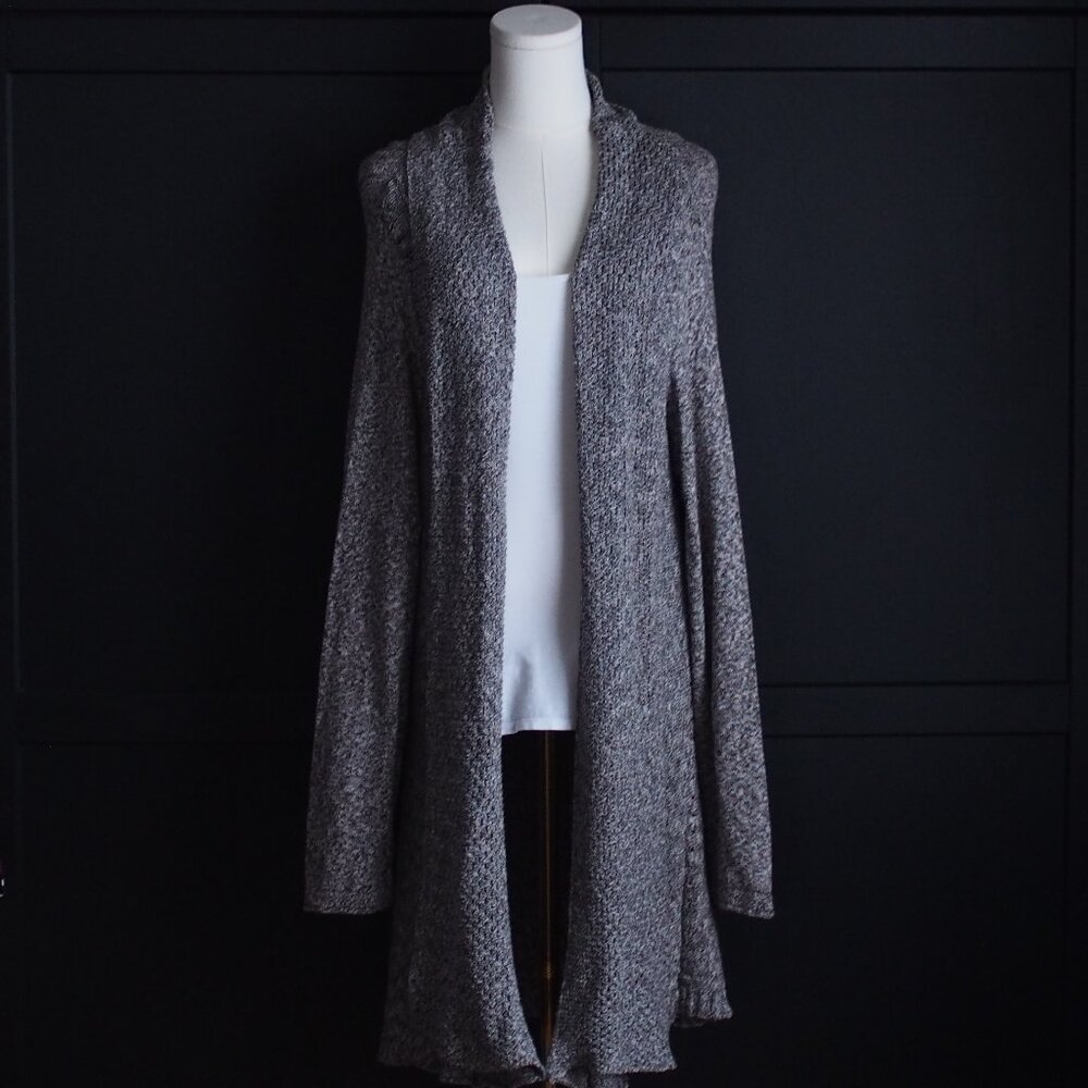 Gray Open-Front Women's Cardigan Sweater